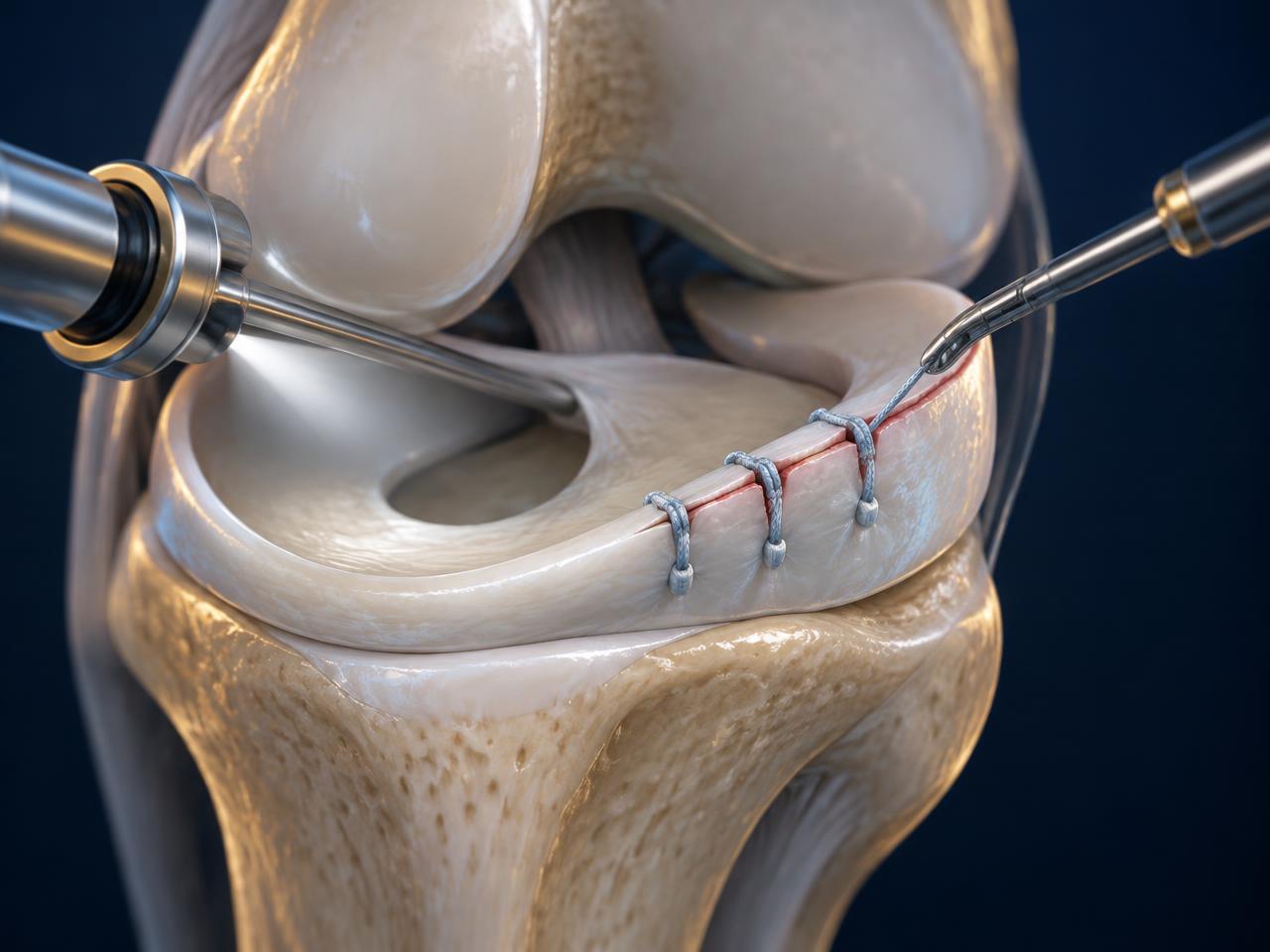 Sutura e reparo meniscal: a técnica